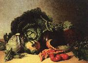 James Peale Still Life Balsam Apple and Vegetables oil painting on canvas